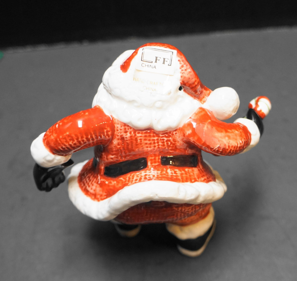 Fitz and Floyd Santa Holding Candy Cane Figurine Fine Porcelain