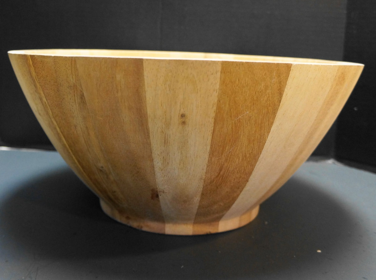 Crate and Barrel Wood Korben Huge 15" Bowl Made in Thailand