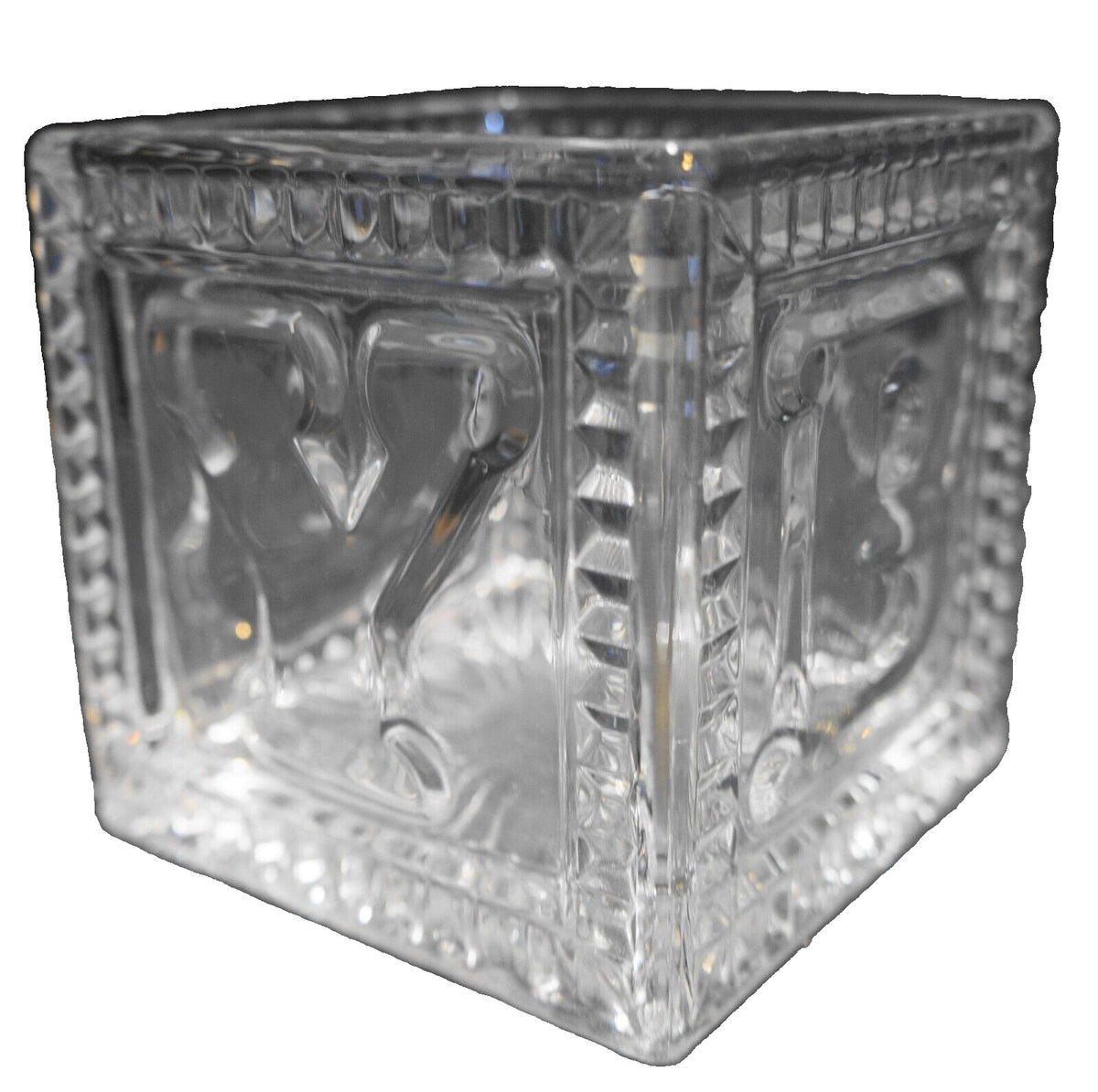 Teleflora 24% Lead Crystal BABY Block Planter Cube Storage