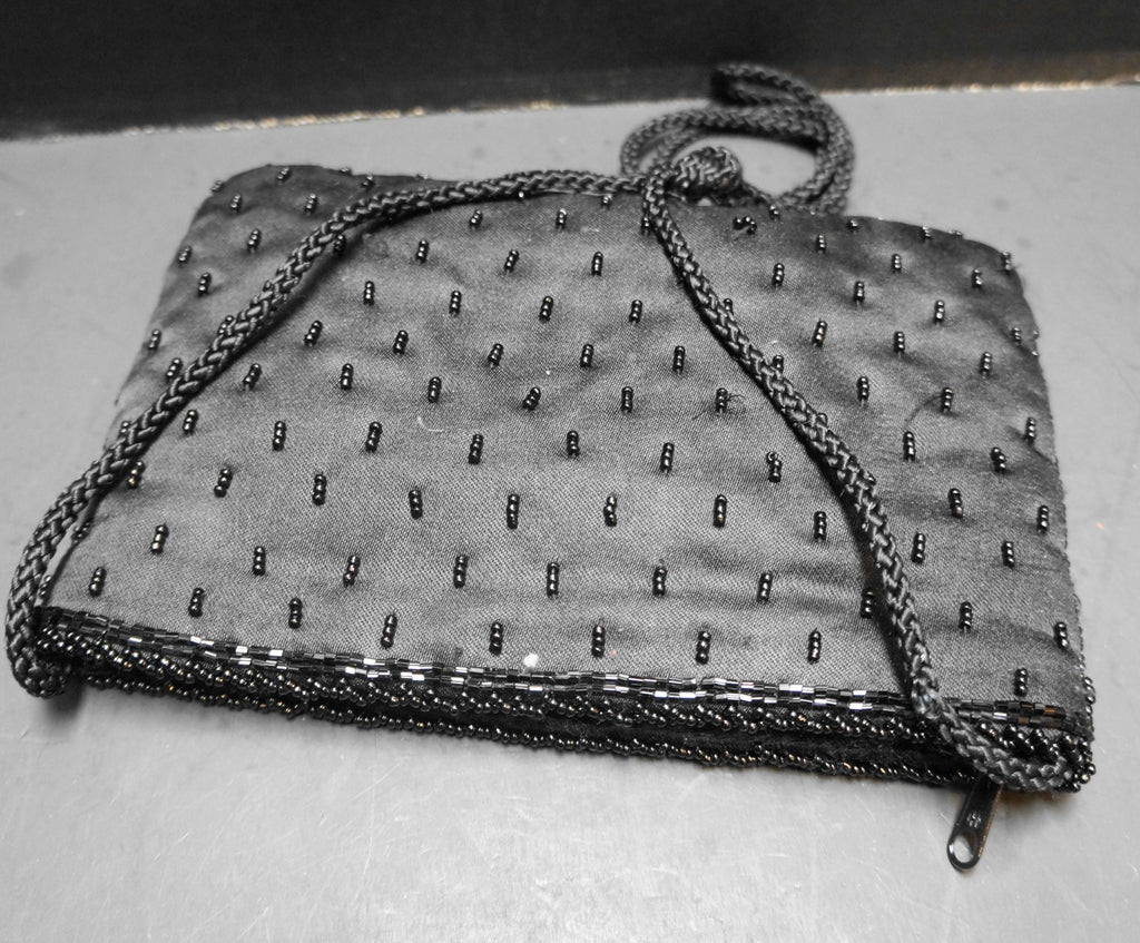 Carla Marchi Black Beaded Evening Bag