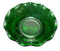 Anchor Hocking Fire King Forest Green Scalloped Swirl Diamonds Bowl