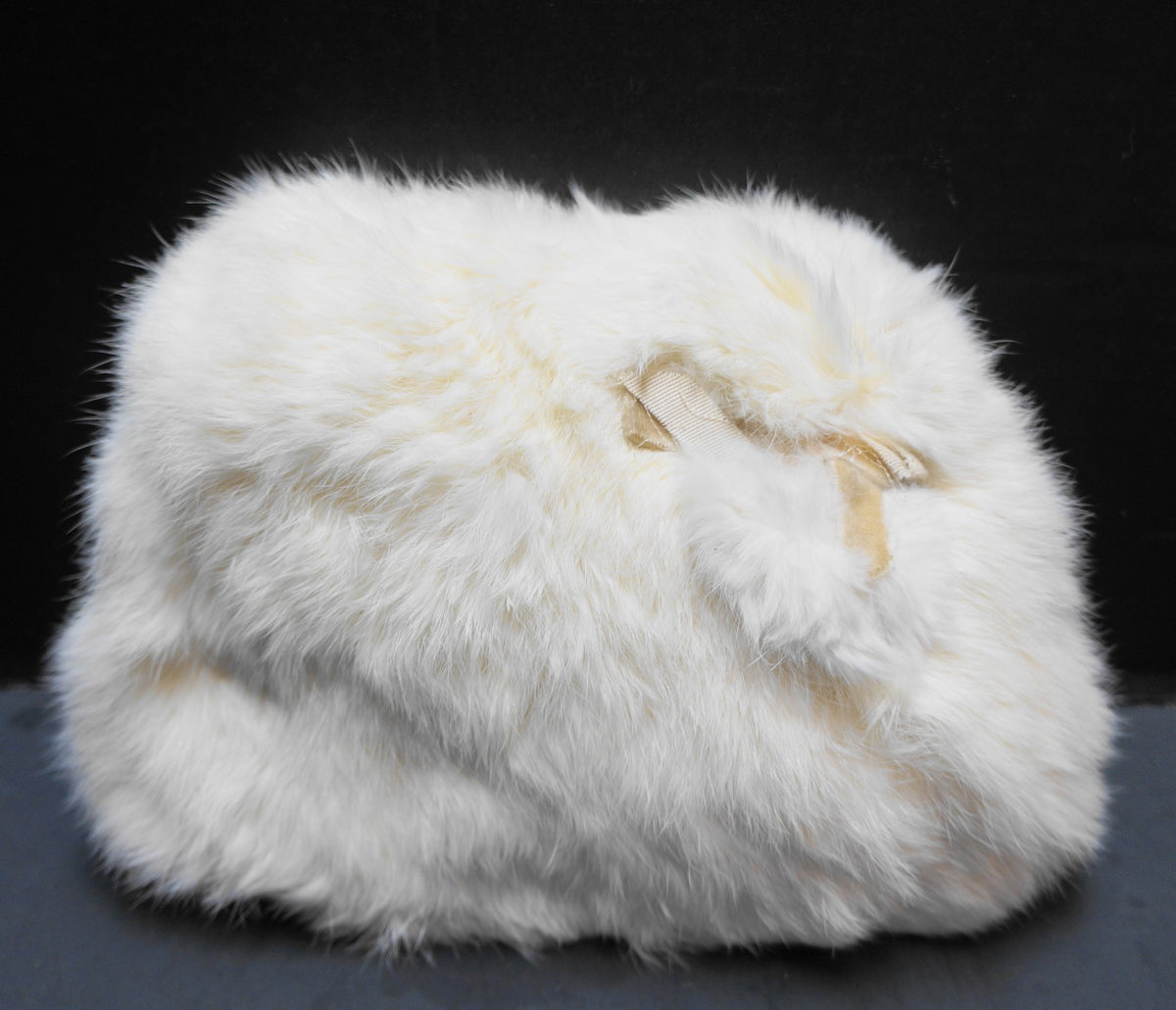 Vintage Cream Rabbit Fur Ladies Muff