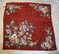 Harold's Quality Apparel Brick Red Floral Silk Scarf Made in Japan 34"