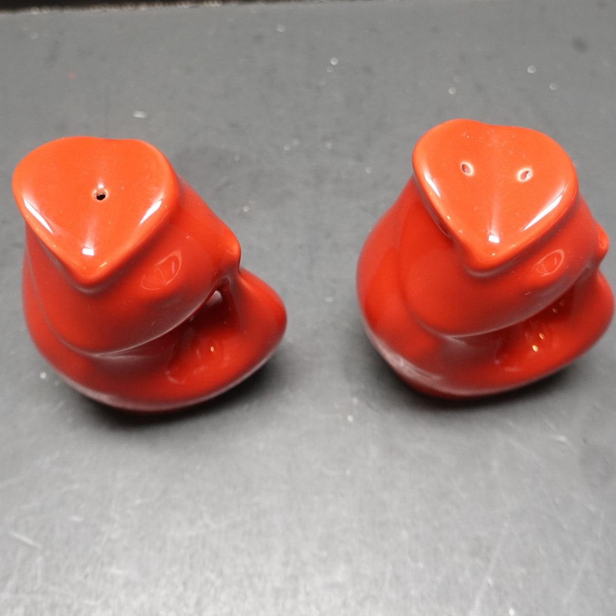 Gurgle Pot Koi Fish Red Glazed Salt Pepper Shakers