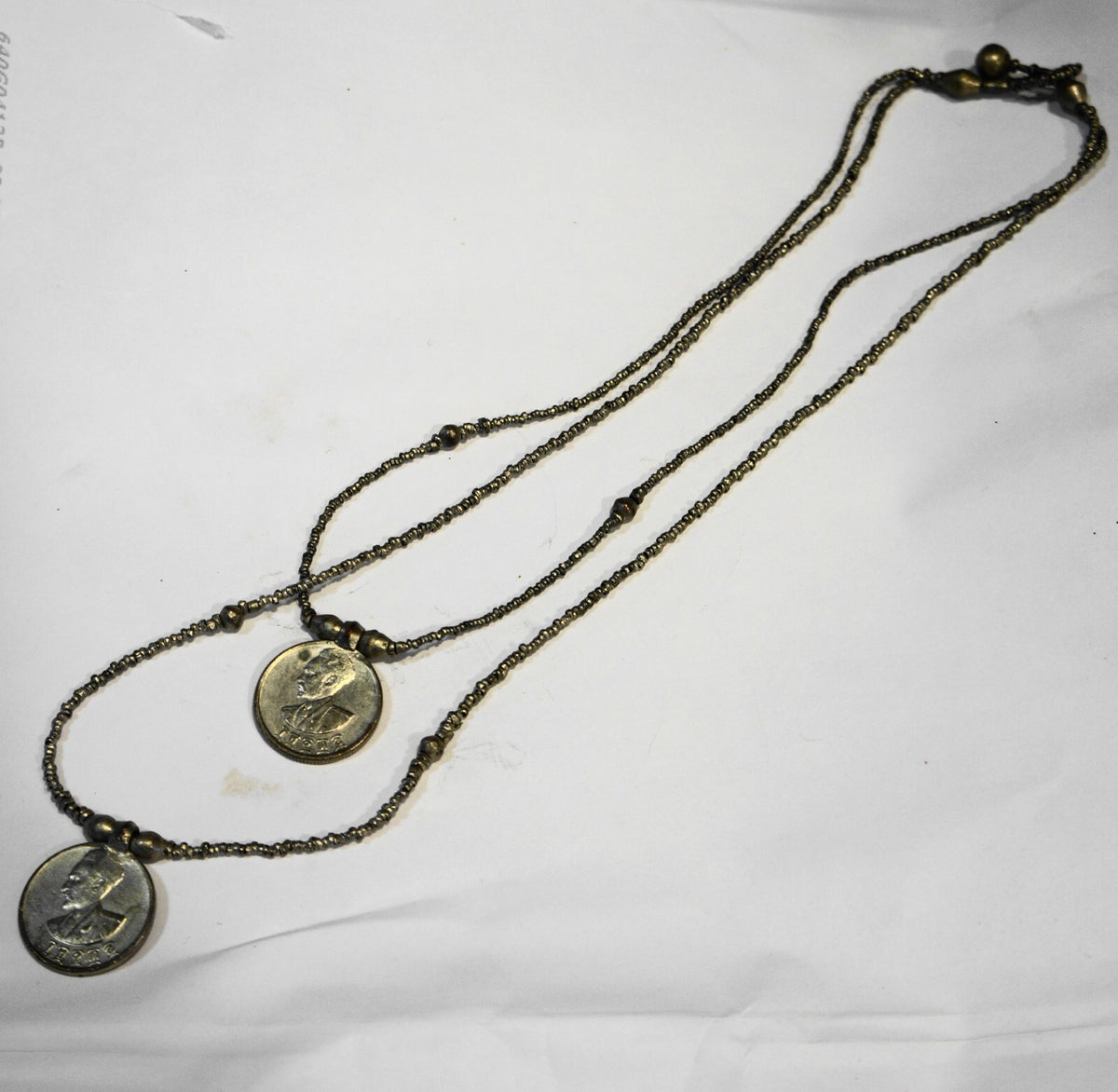 Haile Selassie Lion of Judah Ethiopian Coins Necklace Vintage