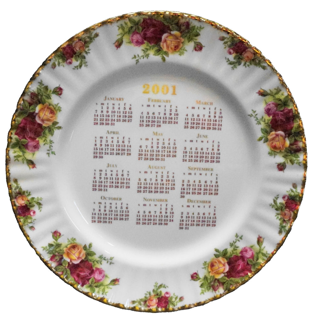 Royal Albert Old Country Roses 2001 Calendar Plate Signed Michael Doulton