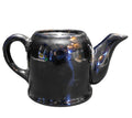 Black Glazed Redware Individual 1 Cup Teapot