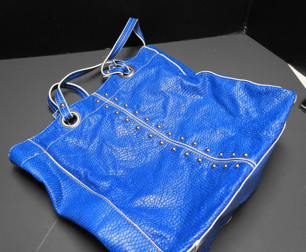 Red by Marc Ecko Royal Blue Tote Bag Purse Pebbled Texture Vinyl Faux Leather