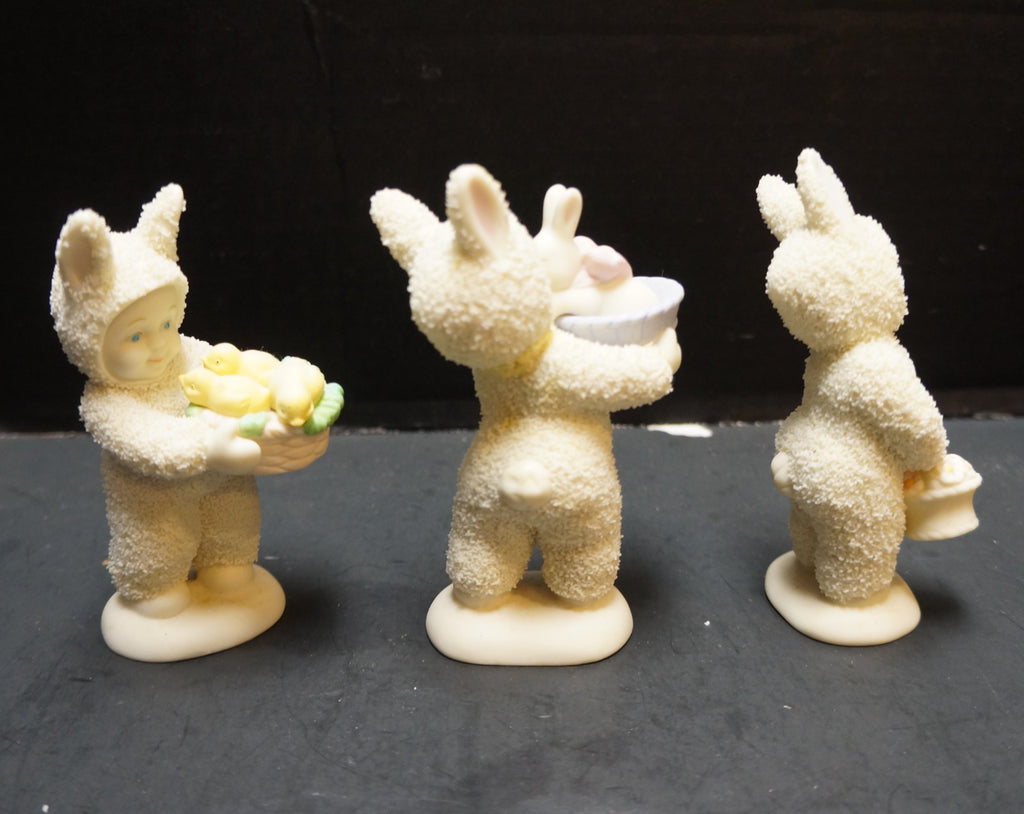 Dept 56 Snowbunnies Basket of Cheer Basket of Joy Figurines