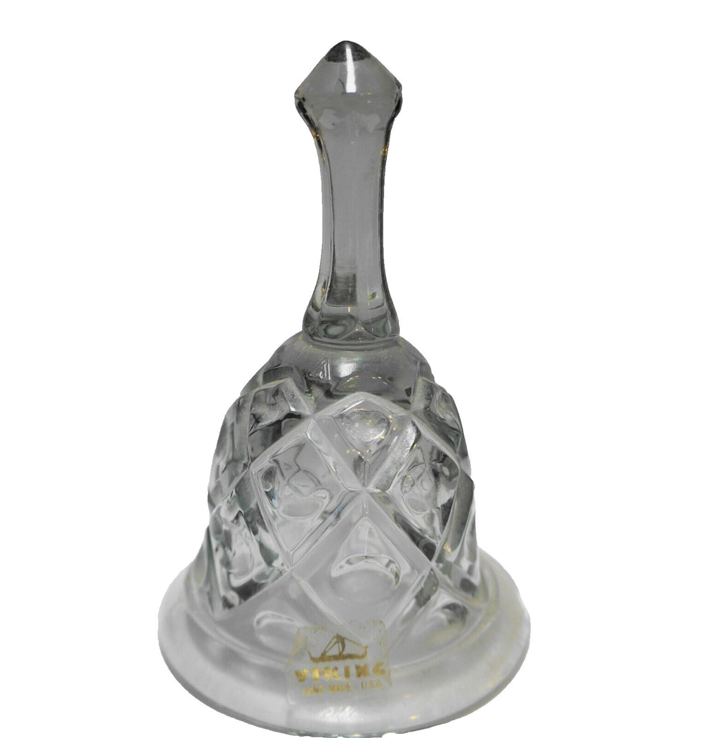 Viking Diamond Thumbprint Light Gray Glass With Sticker