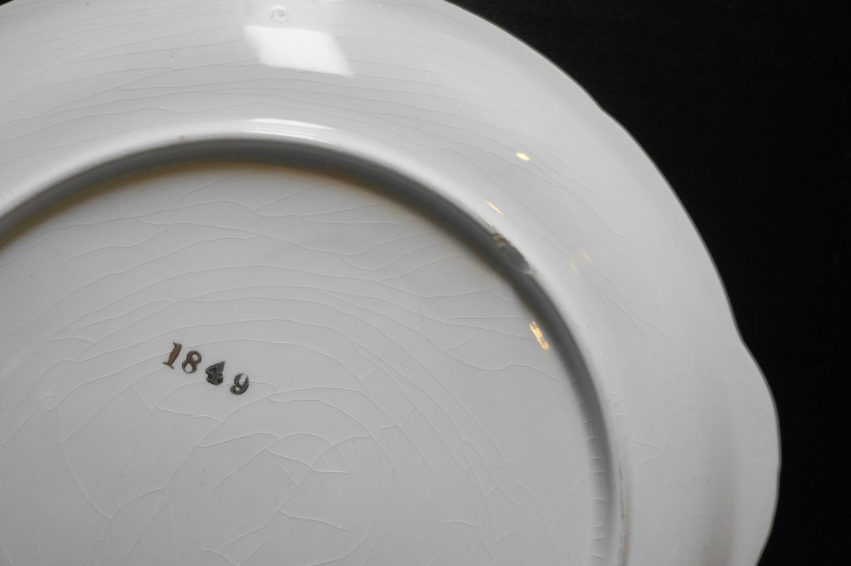 Lustreware Trim Pansy Pansies Decal Decorated Tab Handled Cake Plate