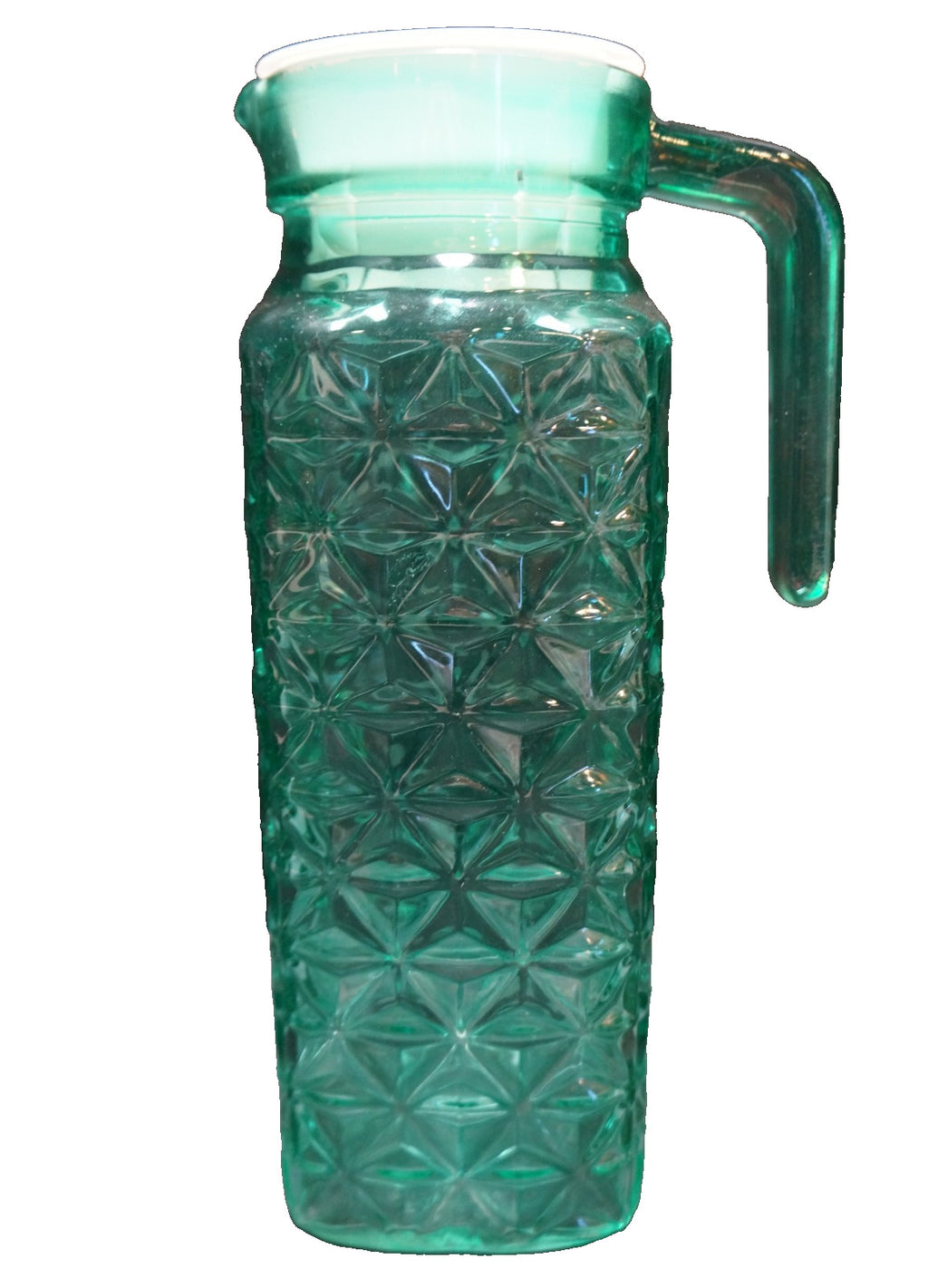 Teal Green Flashed Diamond Waffle Pattern 1 QT Refrigerator Pitcher