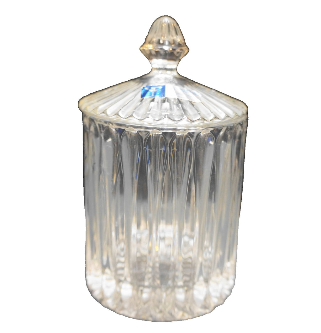 Crystal Clear Industries Vertical Cuts Biscuit Barrel Candy Jar Lead Crystal
