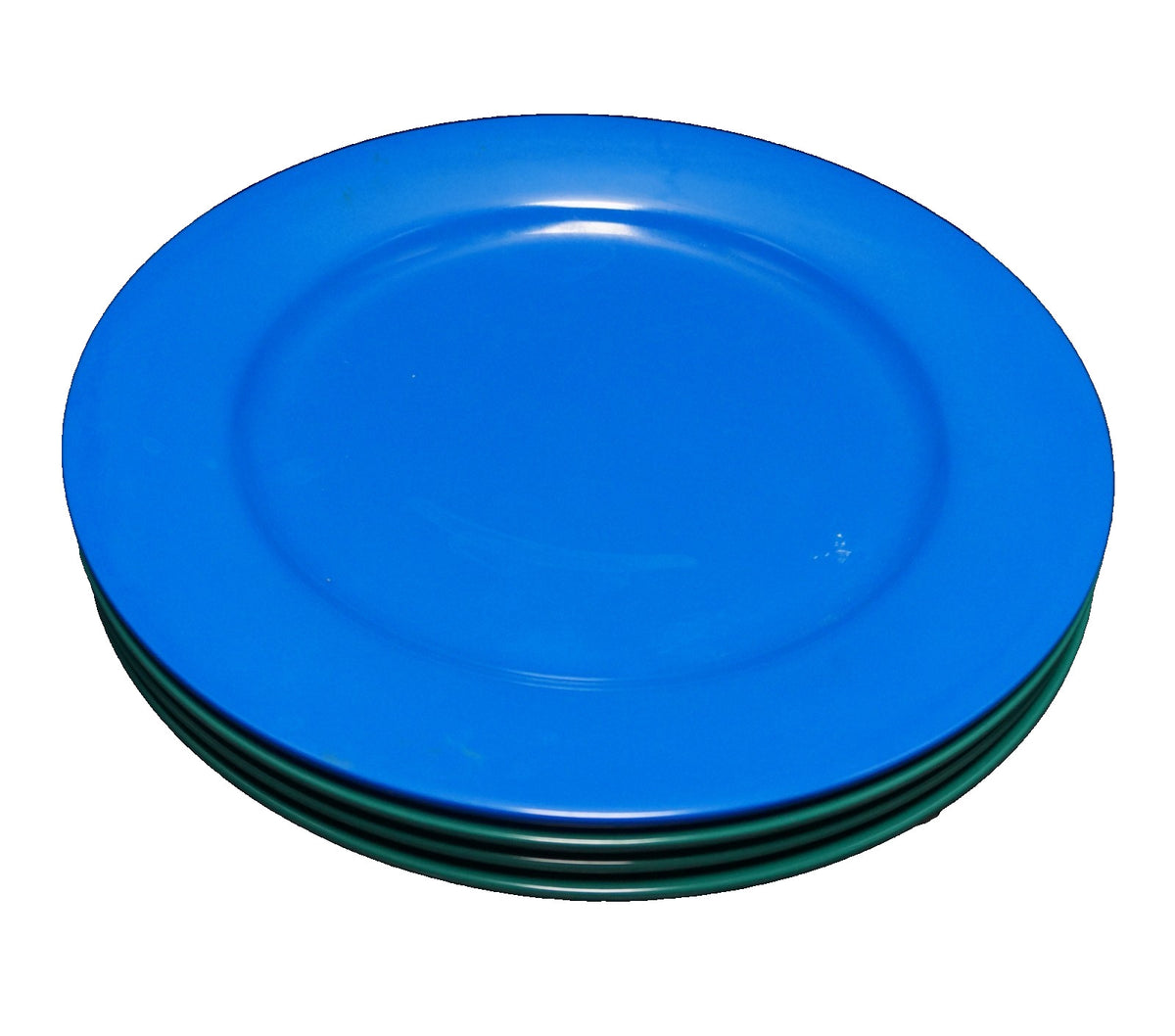 Elan by Plastics Manufacturing Co. Dinner Plates 3 Green 1 Blue 10" Melamine