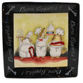 Bone Appetit! Certified International Square Platter 13 IN Dog Chefs