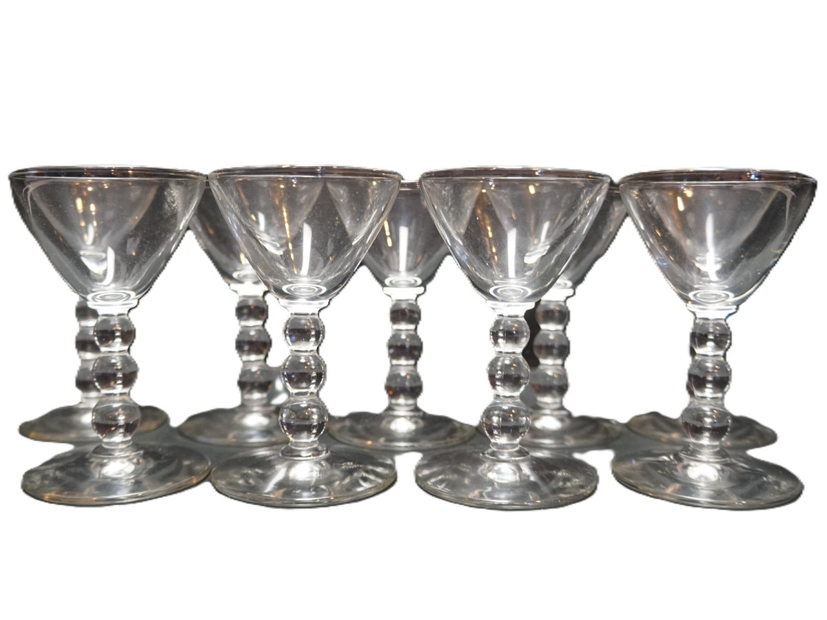 Libbey Knob Hill Stacked Ball Stem Liquor Cocktails 4 1/2 IN Set of 9