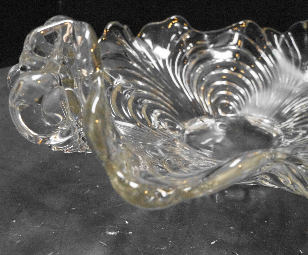 Cambridge Caprice Oval Bowl 13 IN 4 Toes Handles Clear Glass
