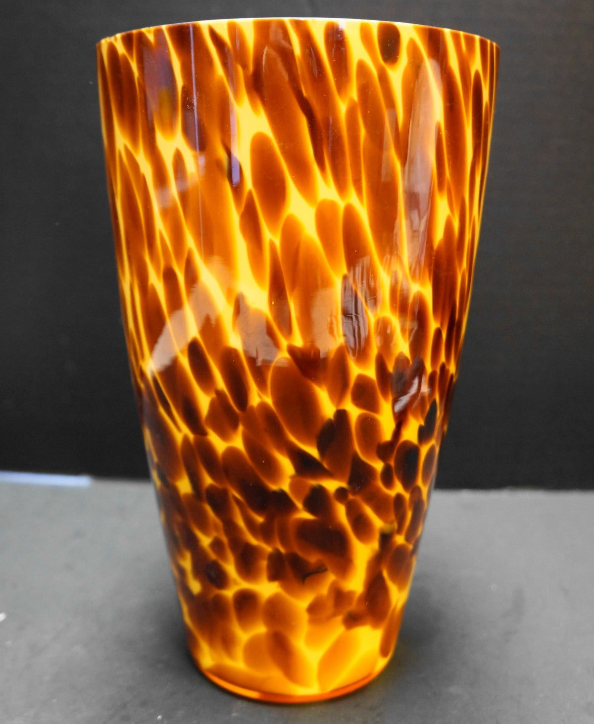 Two's Company Tortoise Blown Art Glass 10 IN Vase