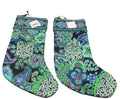 Vera Bradley Blue Rhapsody Christmas Stockings Pair New With Tags Retired