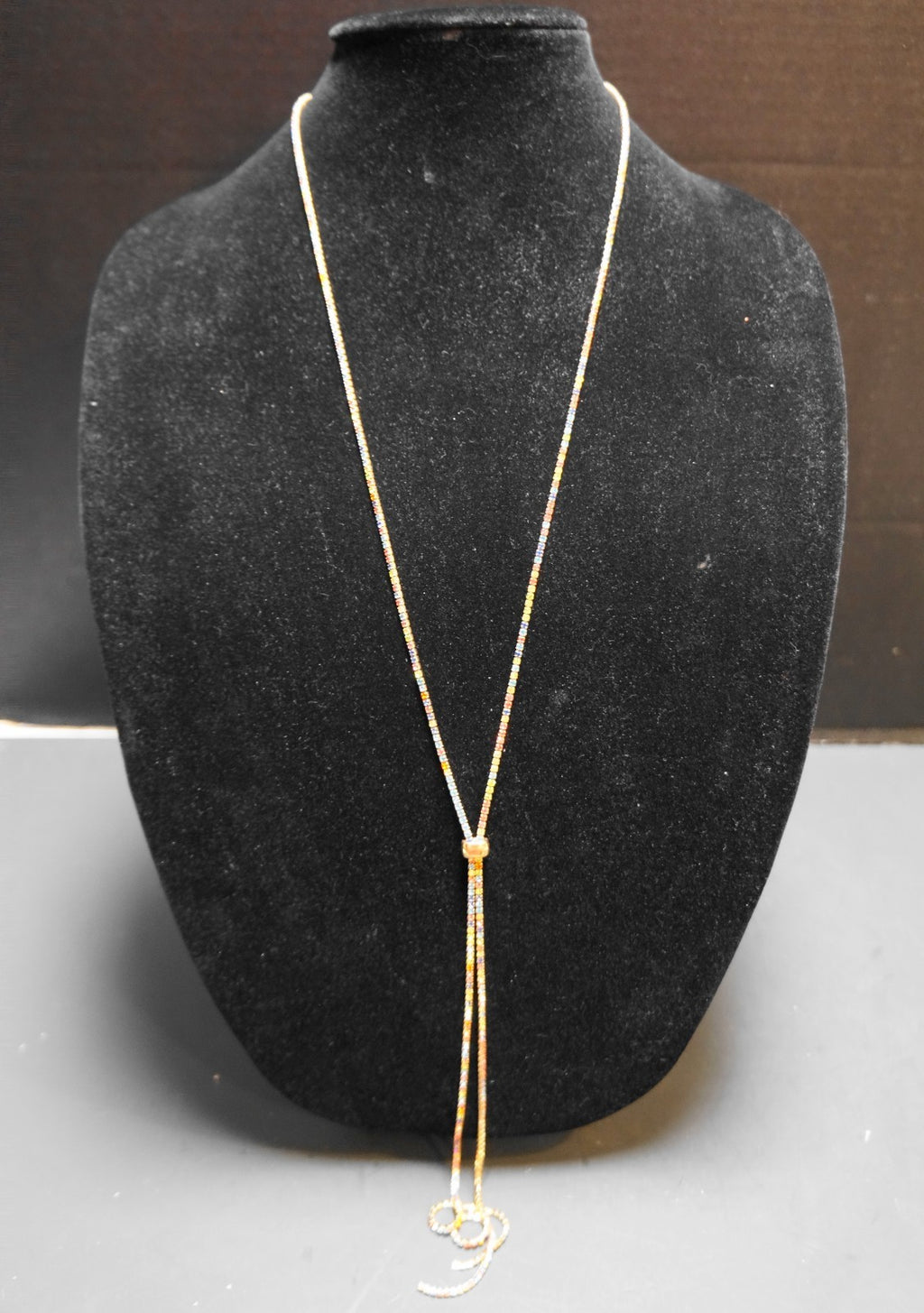 Crystal Avenue Rainbow Rhinestone Laurett Long Necklace 47 IN New