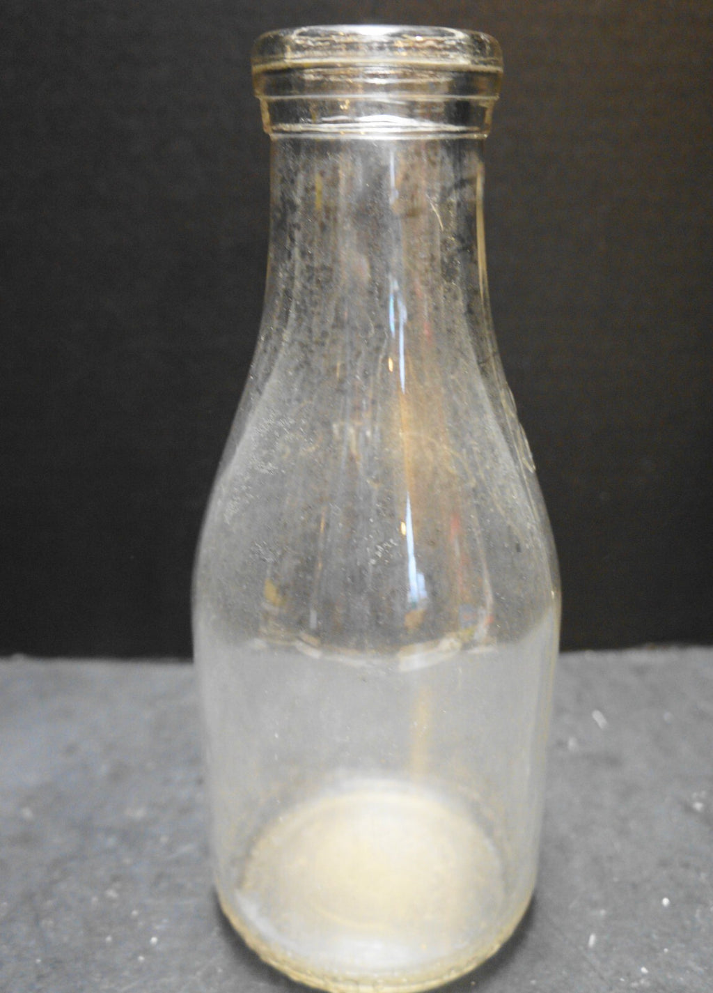 Grove Dairy Co Embossed Clear Glass Quart Milk Bottle