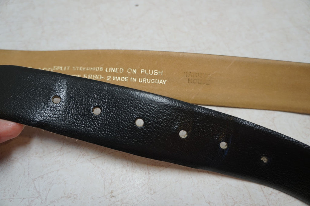 Harness House Black Leather Split Steerhide Men's Belt Made in Uruguay Size 40