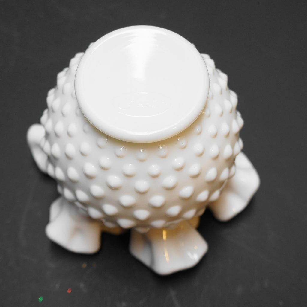 Fenton Hobnail Milk Glass #3854 4 1/2" Double Crimped Small Vase