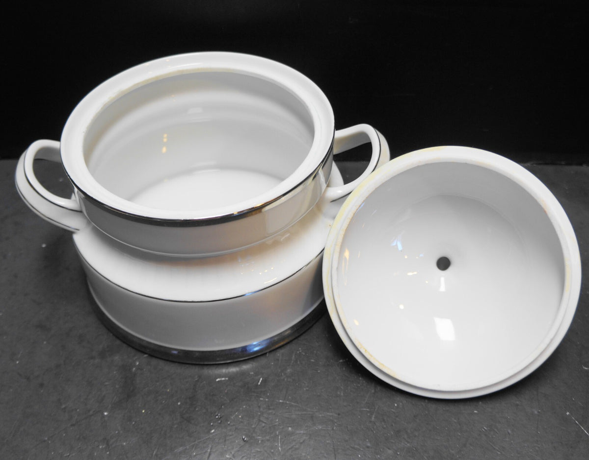 Winterling Bavaria White Sculpted Rib Platinum Trim Tureen