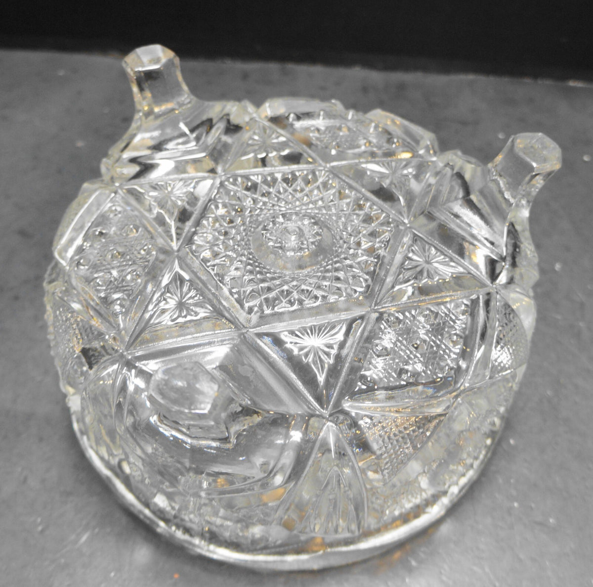 Imperial Glass 587 Hobstar Fern Bowl Three Toed