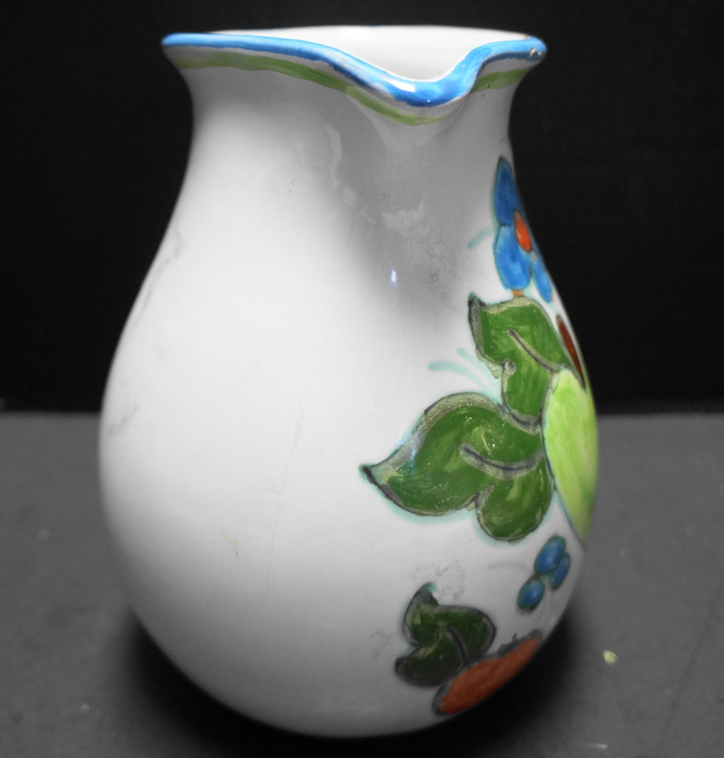 Himark Portugal Bright Fruit Flowers Redware Pitcher