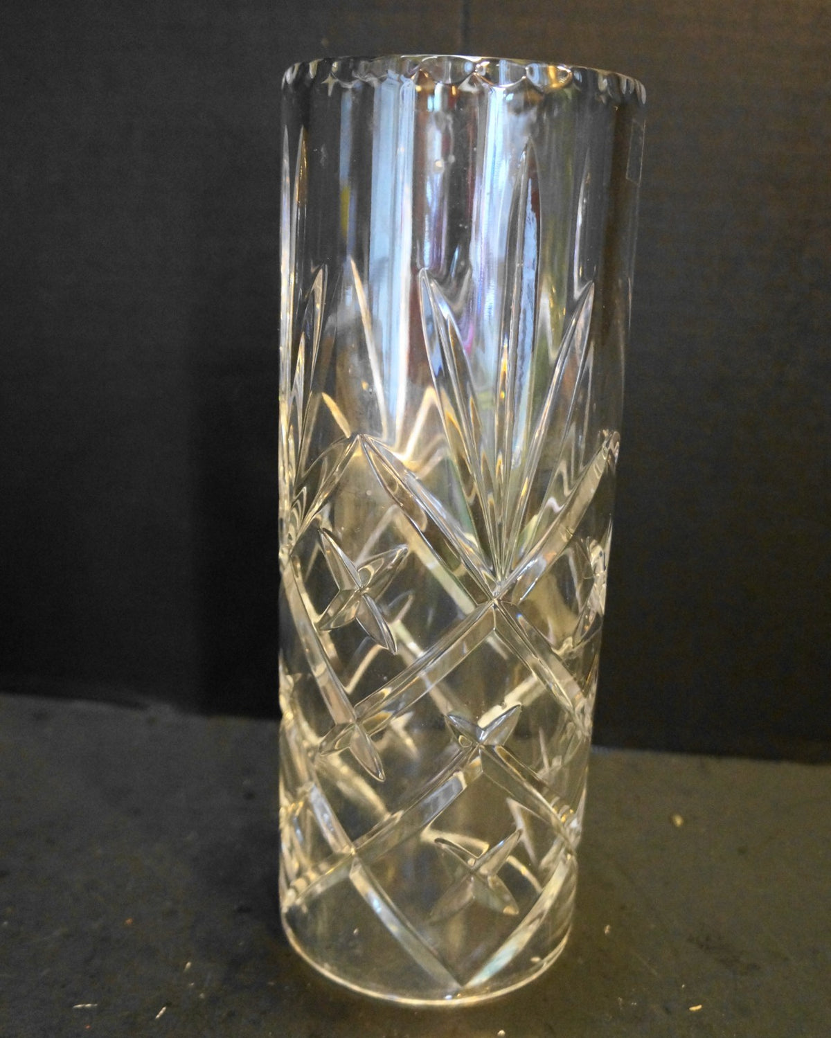 Ceska Tradition Mouth Blown Hand Cut Crystal Hurricane Candle Lamp Poland