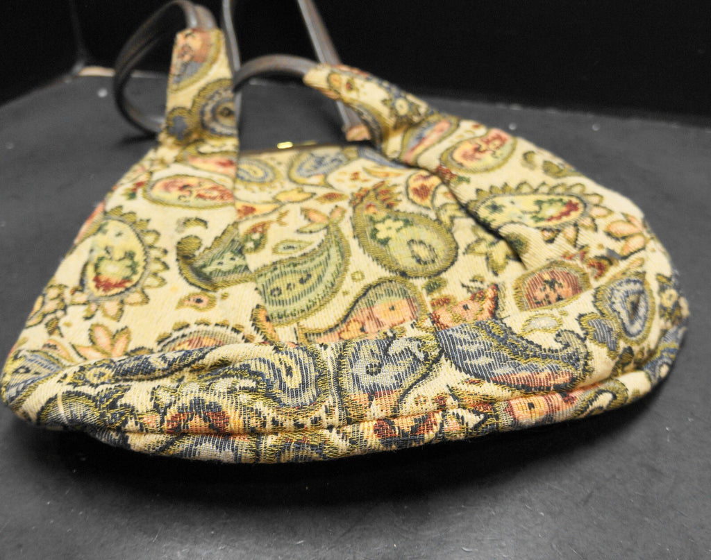 Paisley Tapestry Carpetbag Purse Earth Tones Vintage
