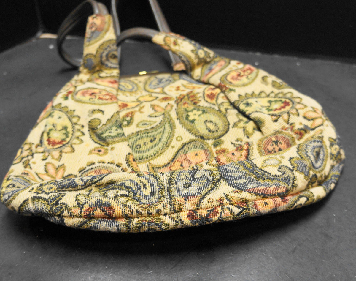 Paisley Tapestry Carpetbag Purse Earth Tones Vintage