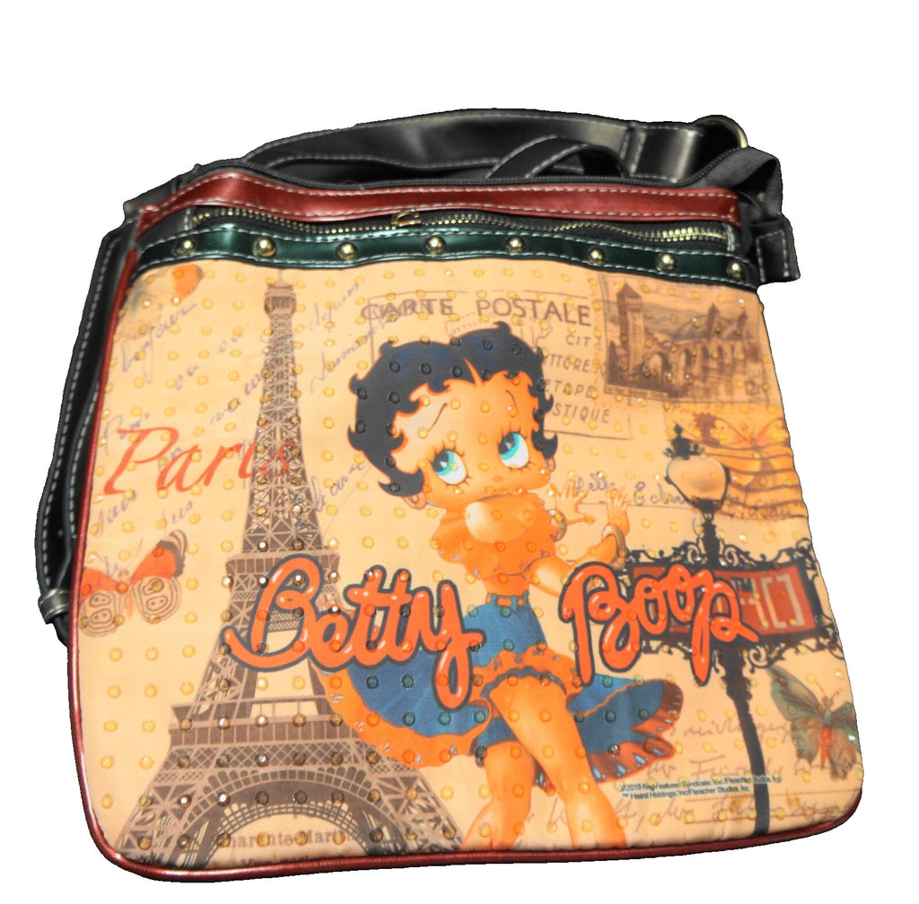 Betty Boop Paris Purse Brown Vinyl Portrait Front 2015