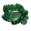 Anchor Hocking Forest Green Maple Leaf Candy Dish Bowl