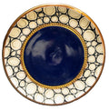 Blue Gold Cream Redware Small Plate Tea Trivet Price England 6 IN