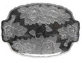 Studio Nova Winter Rose Frosted Roses Crystal Oblong Tray 15 In