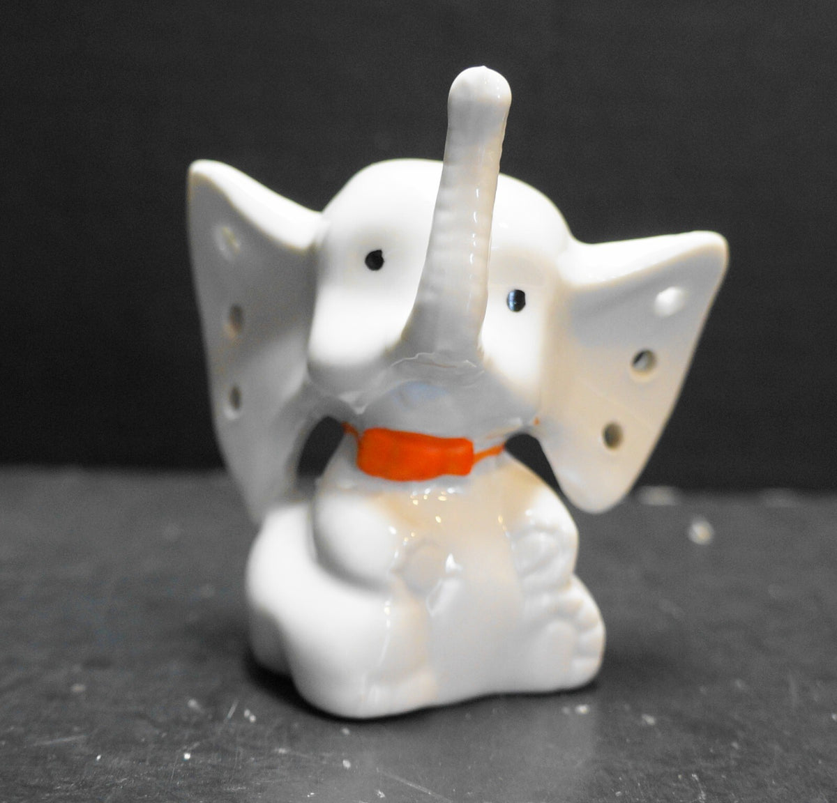 Vintage Ceramic Elephant Earring Holder Trunk Up Ring Holder