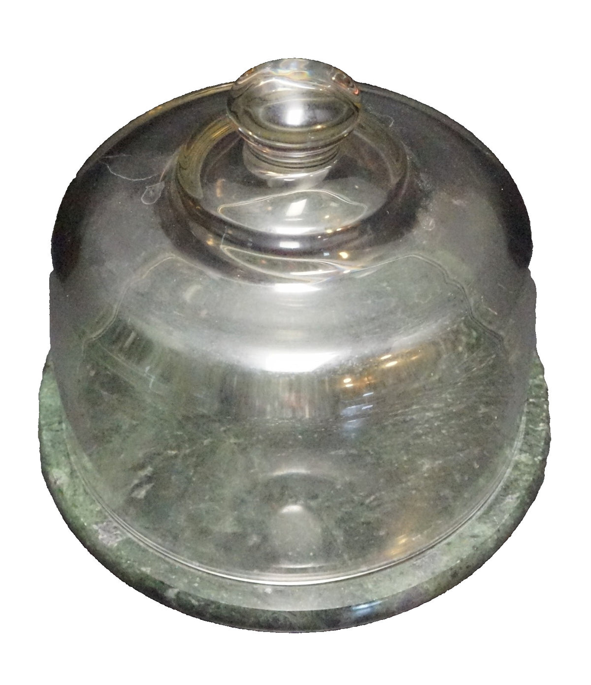 Dutch Garden Dark Green Marble Clear Glass Dome Cheese Board
