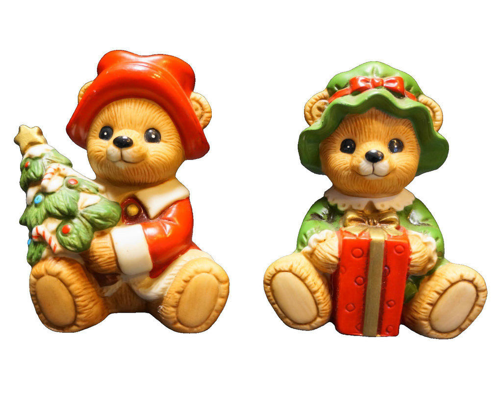 Homco Christmas Mama Papa Bear Figurines 5175