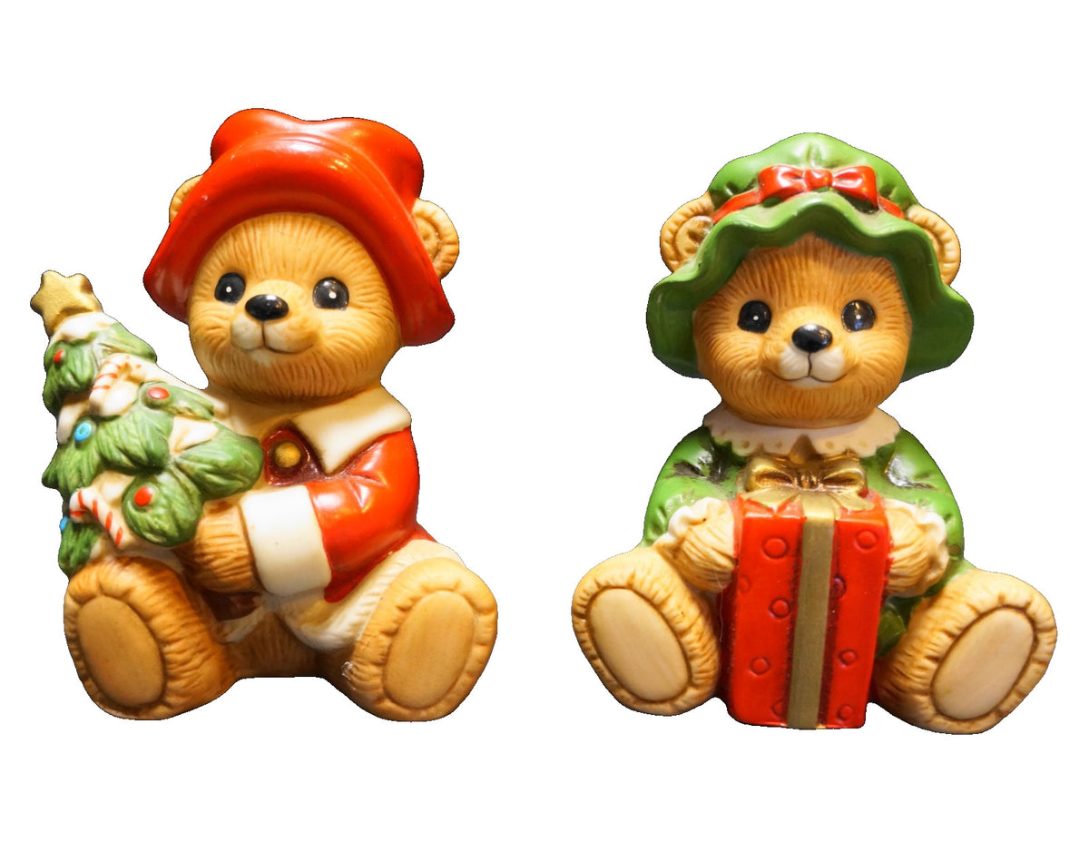 Homco Christmas Mama Papa Bear Figurines 5175