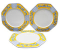 Fitz and Floyd Ricamo Trattoria Dinner Plates Set of 3 Yellow Blue