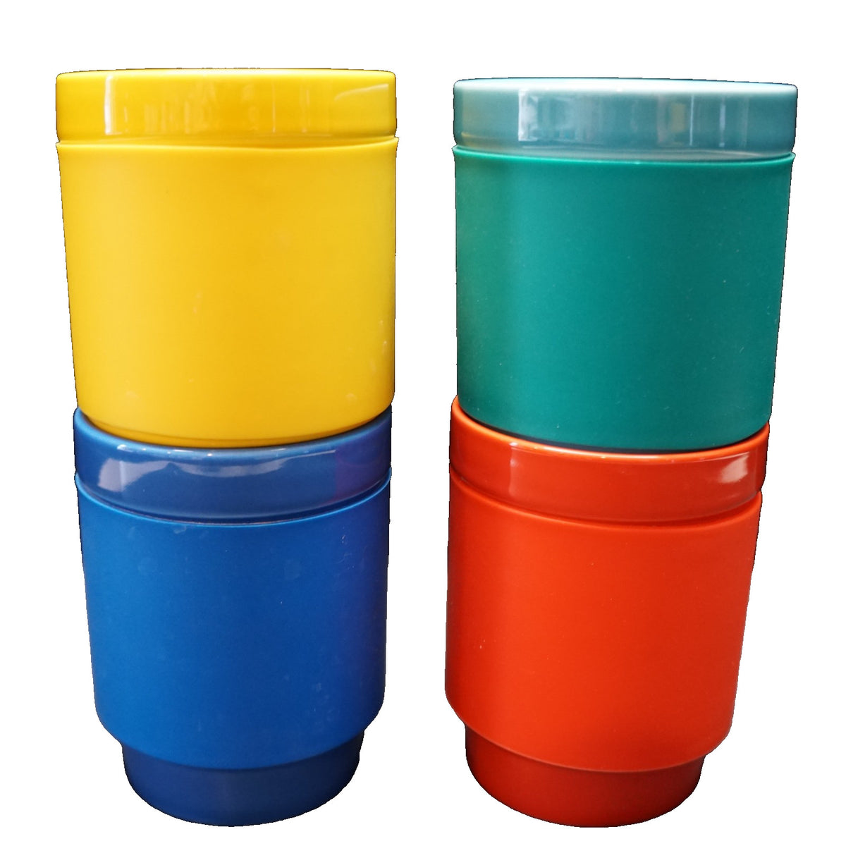 Lego X Target 2021 Stoneware Tumblers Set of 4 Yellow Green Blue Red 10 Oz