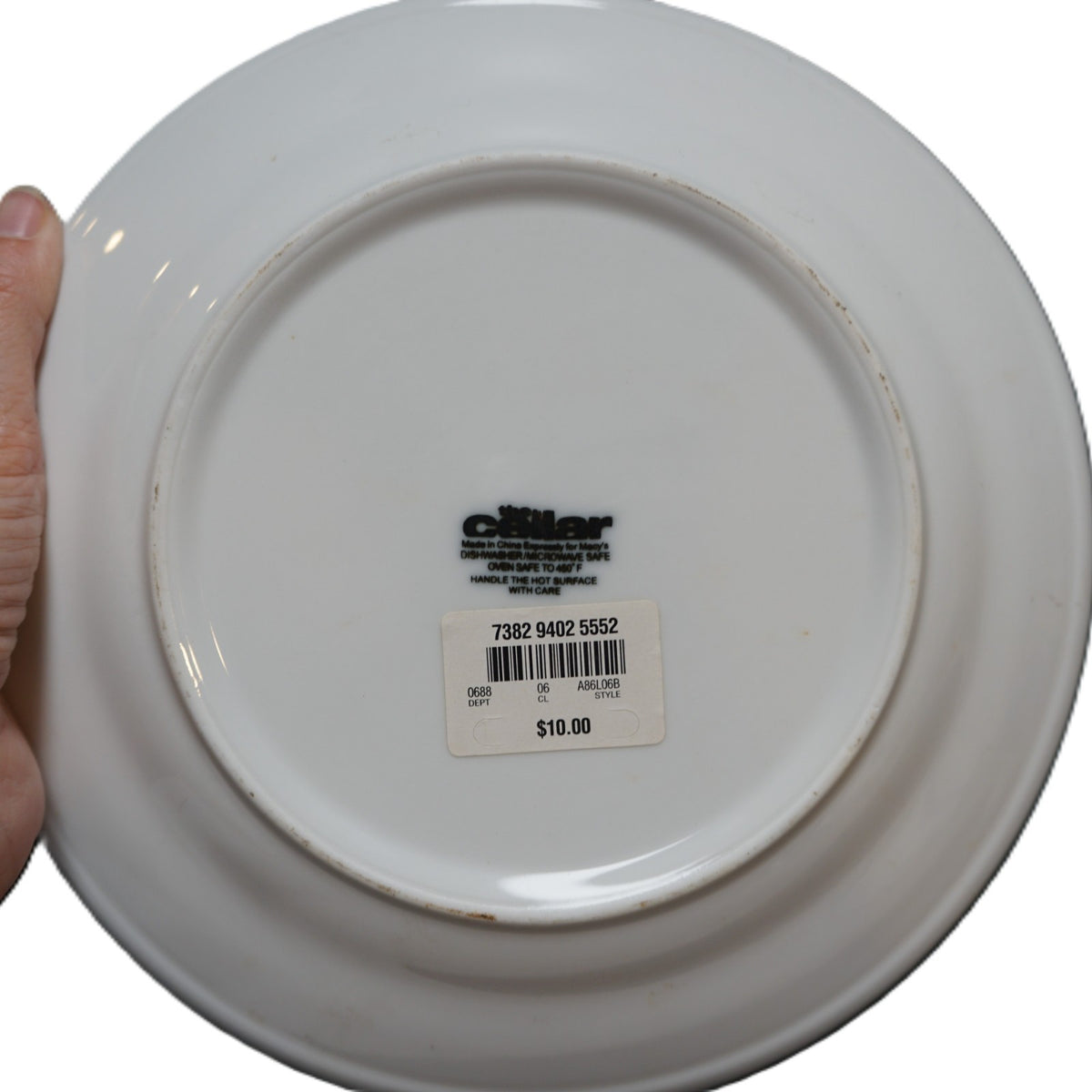 The Cellar Poulet Chicken Rooster Pattern Blue Trim Whiteware Salad Plates Set 4