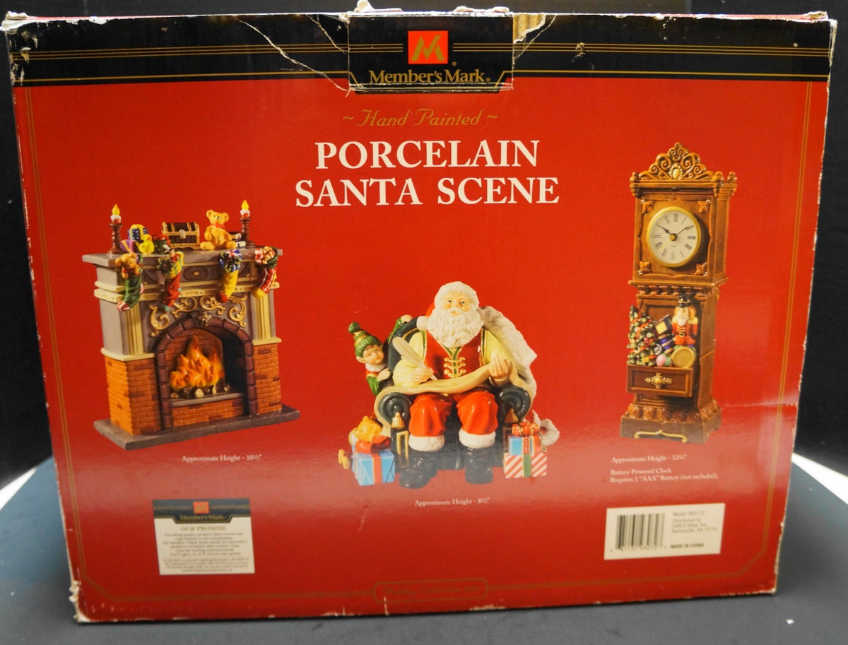 Member's Mark Porcelain Santa Scene In Box