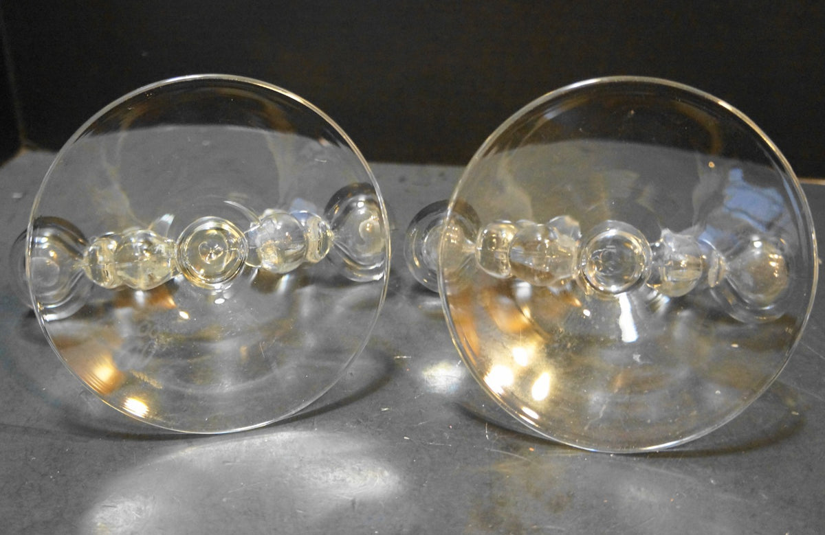 Candlewick Double Light Candle Holders Pair Imperial Glass 782