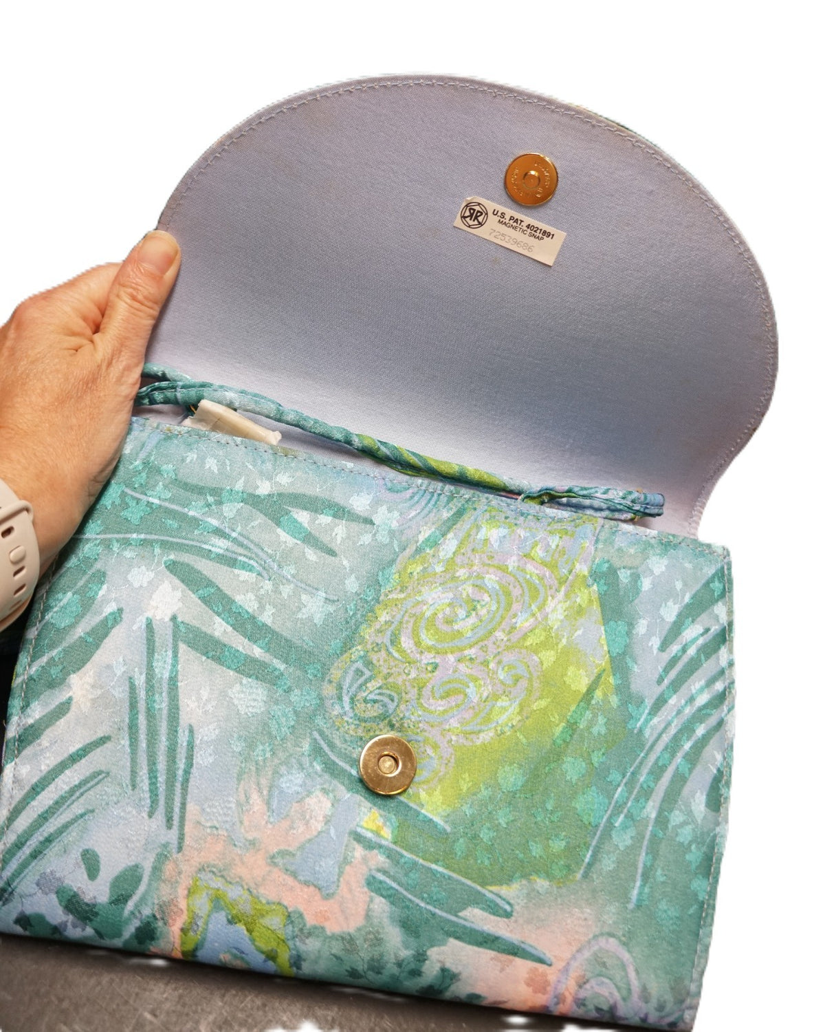 Madeline Stuart Watercolor Print Jacquard Envelope Convertible Clutch Purse
