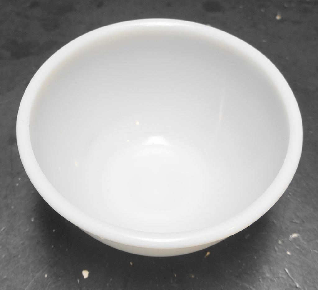 White Milk Glass Beaded Rolled Rim Small Mixing Bowl Unsigned