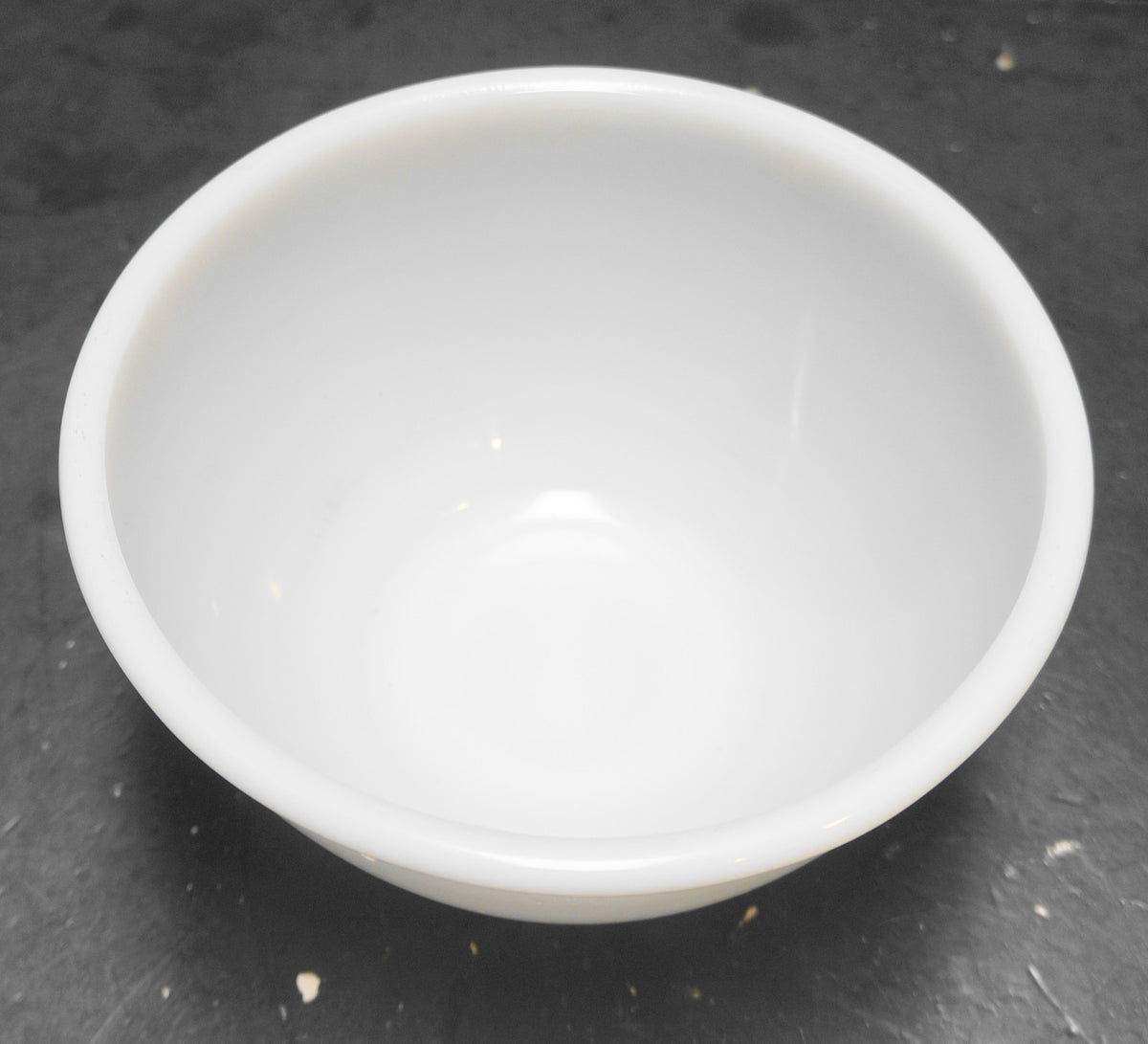 White Milk Glass Beaded Rolled Rim Small Mixing Bowl Unsigned