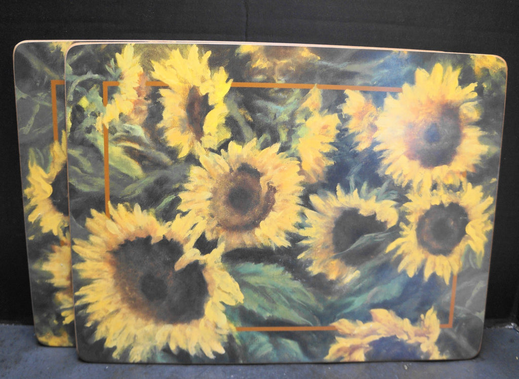 Pimpernel Sunflower Placemats Pair Cork Backs Large 15 3/4" x 11 3/4"